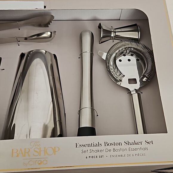 The Bar Shop By Ciroa Essentials Boston Shaker Set 6 Piece Set Silver - Picture 12 of 16